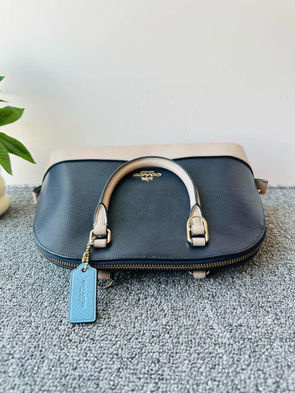 Coach Sierra Leather Handbag in Blue Beige