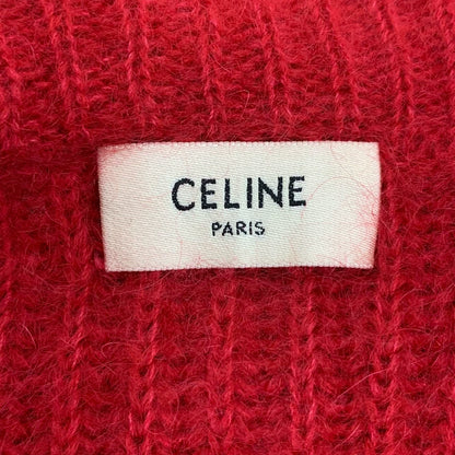 Celine Red Doll Collar Knit Cardigan Sweater