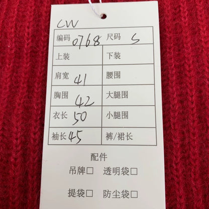 Celine Red Doll Collar Knit Cardigan Sweater