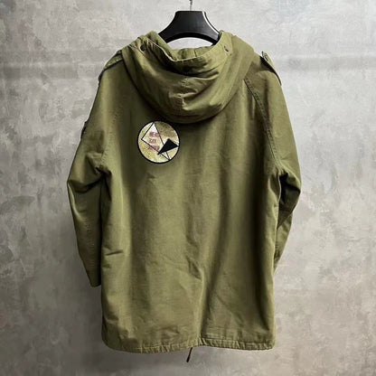 Saint Laurent Olive Green Hooded Parka Jacket