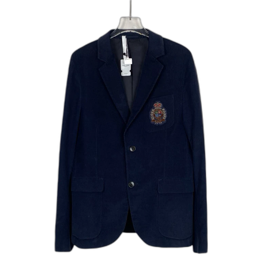 Gucci Navy Blue Cotton Blazer with Badge