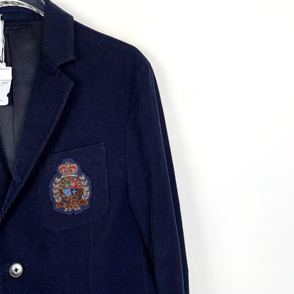 Gucci Navy Blue Cotton Blazer with Badge