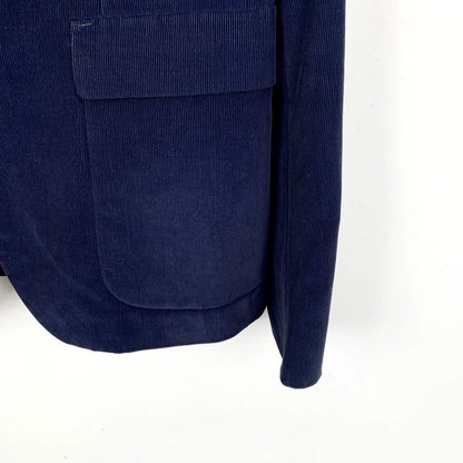 Gucci Navy Blue Cotton Blazer with Badge