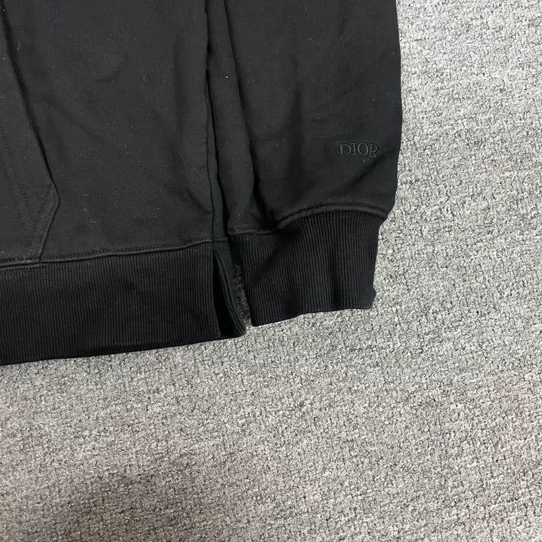 Dior Black Hooded Zip-Up Sweatshirt