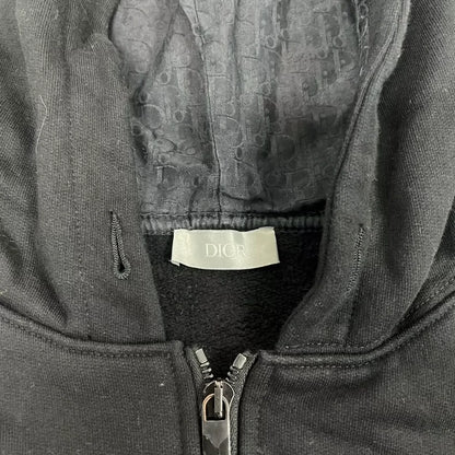 Dior Black Hooded Zip-Up Sweatshirt