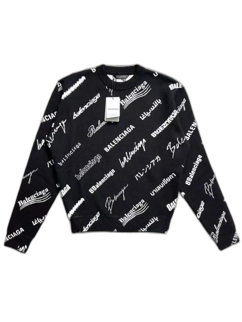 Balenciaga Multi-Logo Knitted Sweater