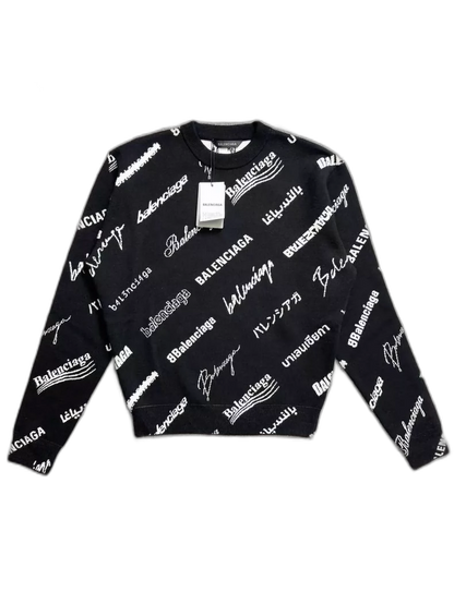 Balenciaga Multi-Logo Knitted Sweater