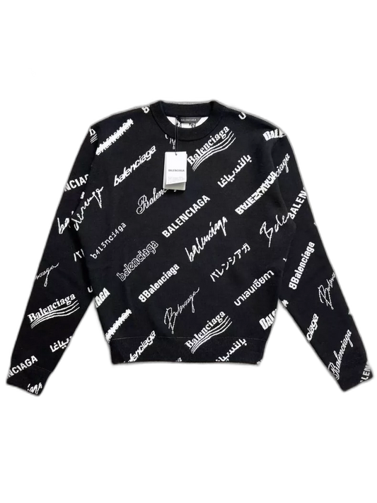 Balenciaga Multi-Logo Knitted Sweater