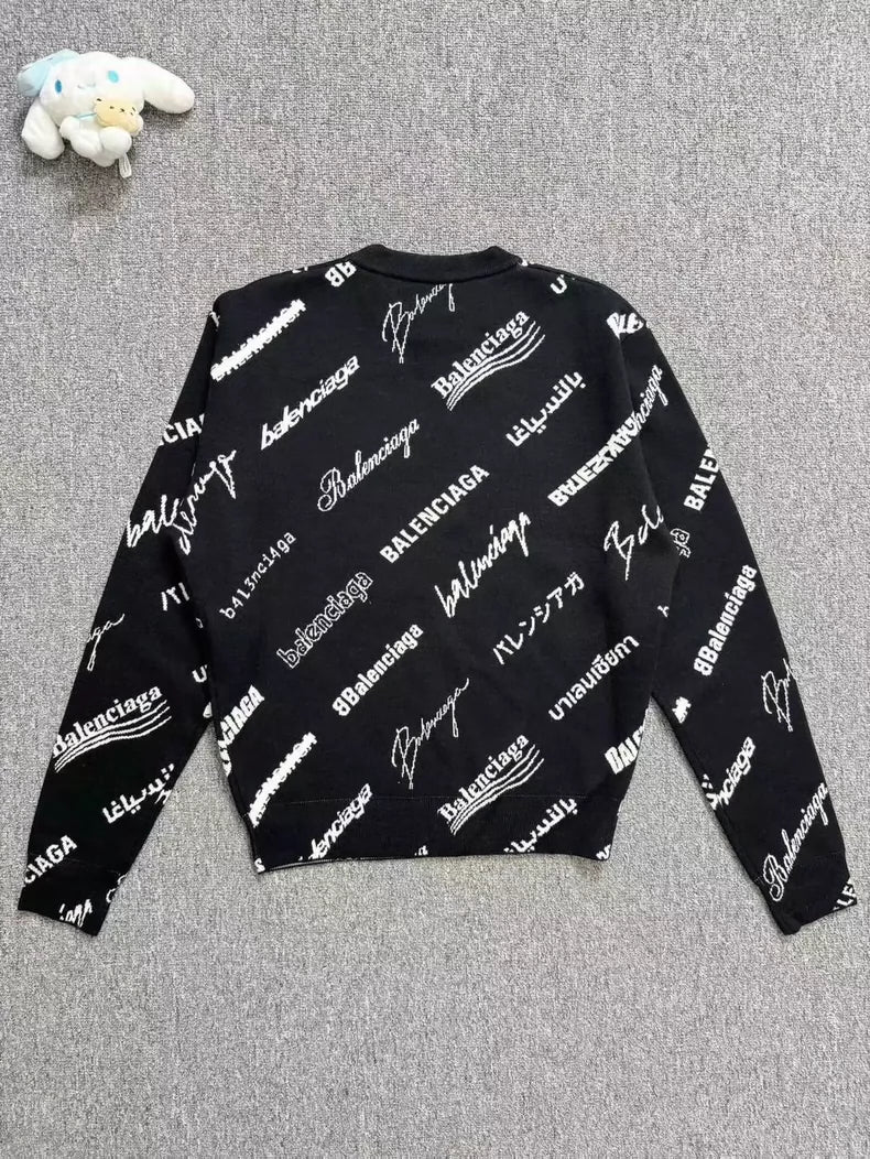 Balenciaga Multi-Logo Knitted Sweater