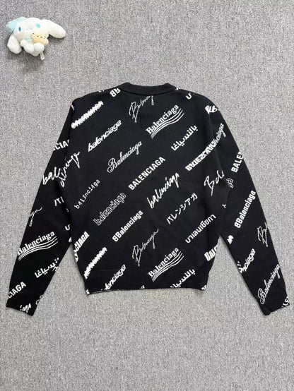 Balenciaga Multi-Logo Knitted Sweater
