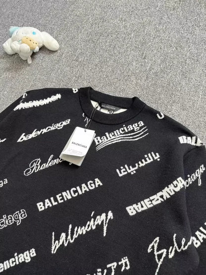 Balenciaga Multi-Logo Knitted Sweater