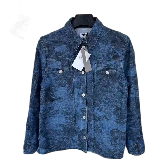Dior Phantom Animal Print Denim Jacket-yf