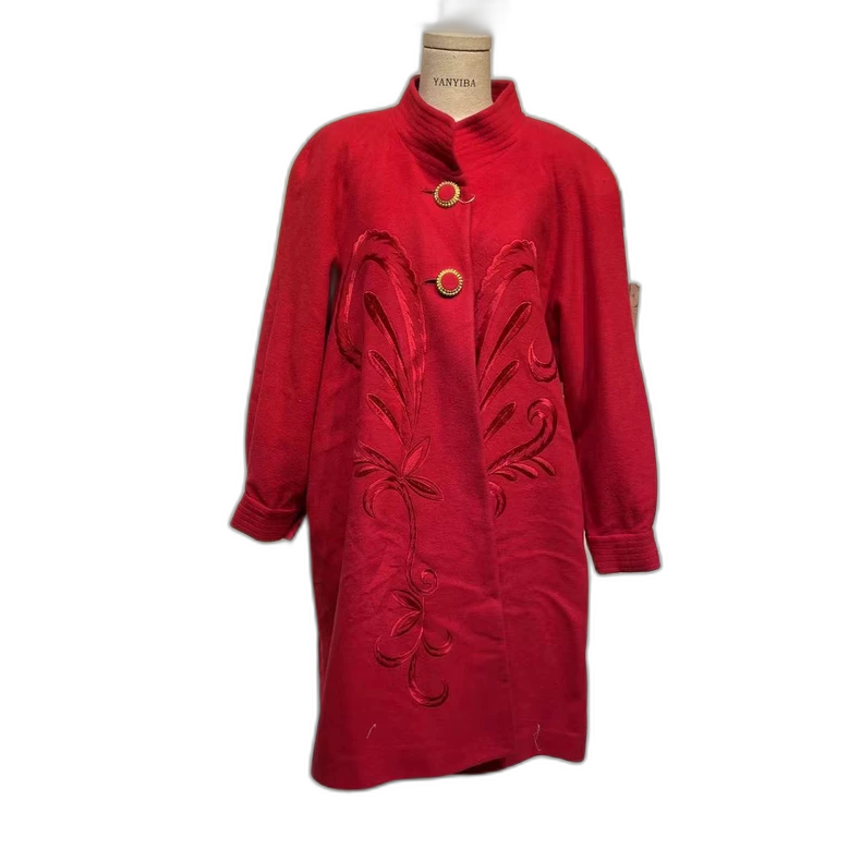 Vintage Prada Red Wool Long Coat