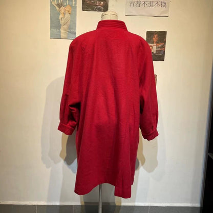 Vintage Prada Red Wool Long Coat