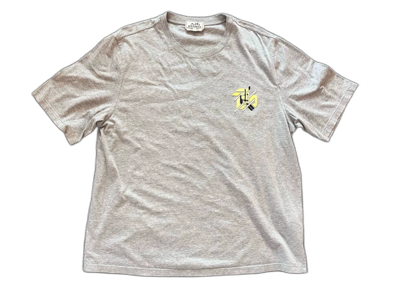 Hermes SS23 Logo Grey Short Sleeve T-Shirt