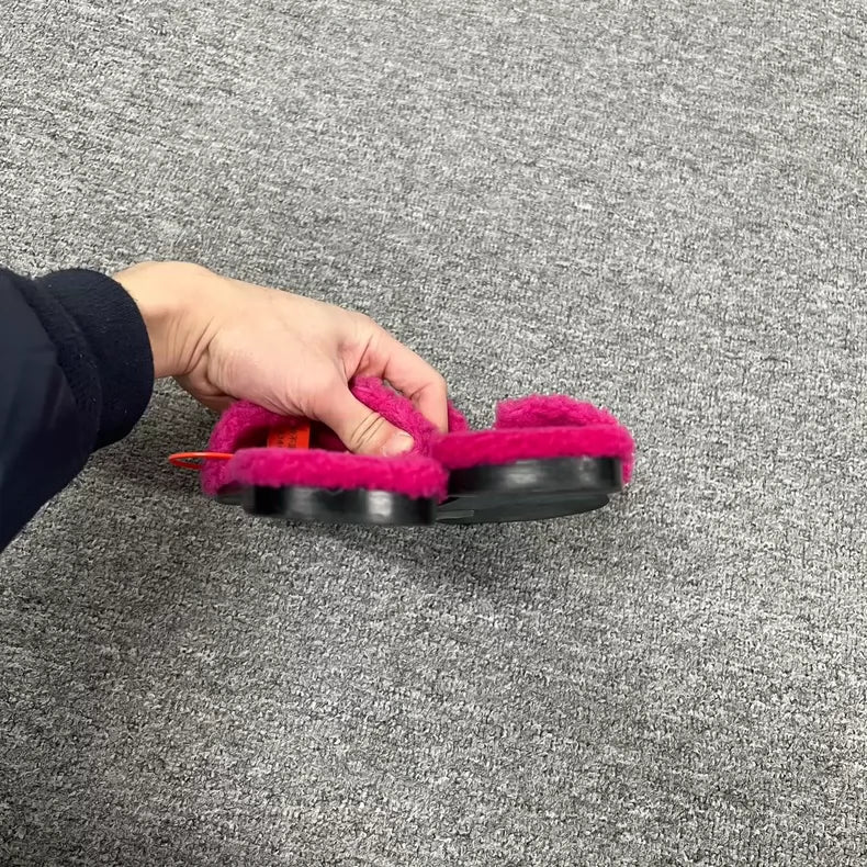 Hermes Pink Teddy Slides