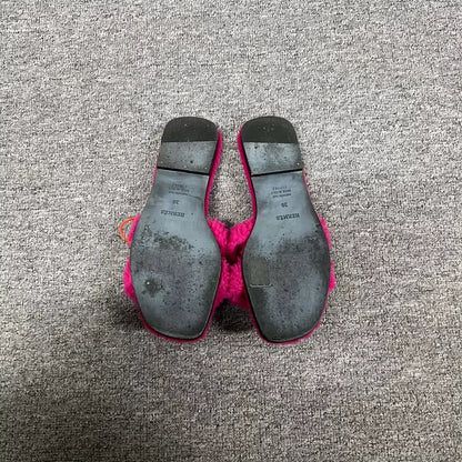 Hermes Pink Teddy Slides