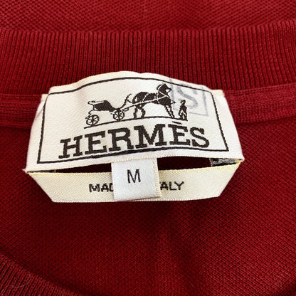 Hermes Red Pocket Cotton T-Shirt M Size