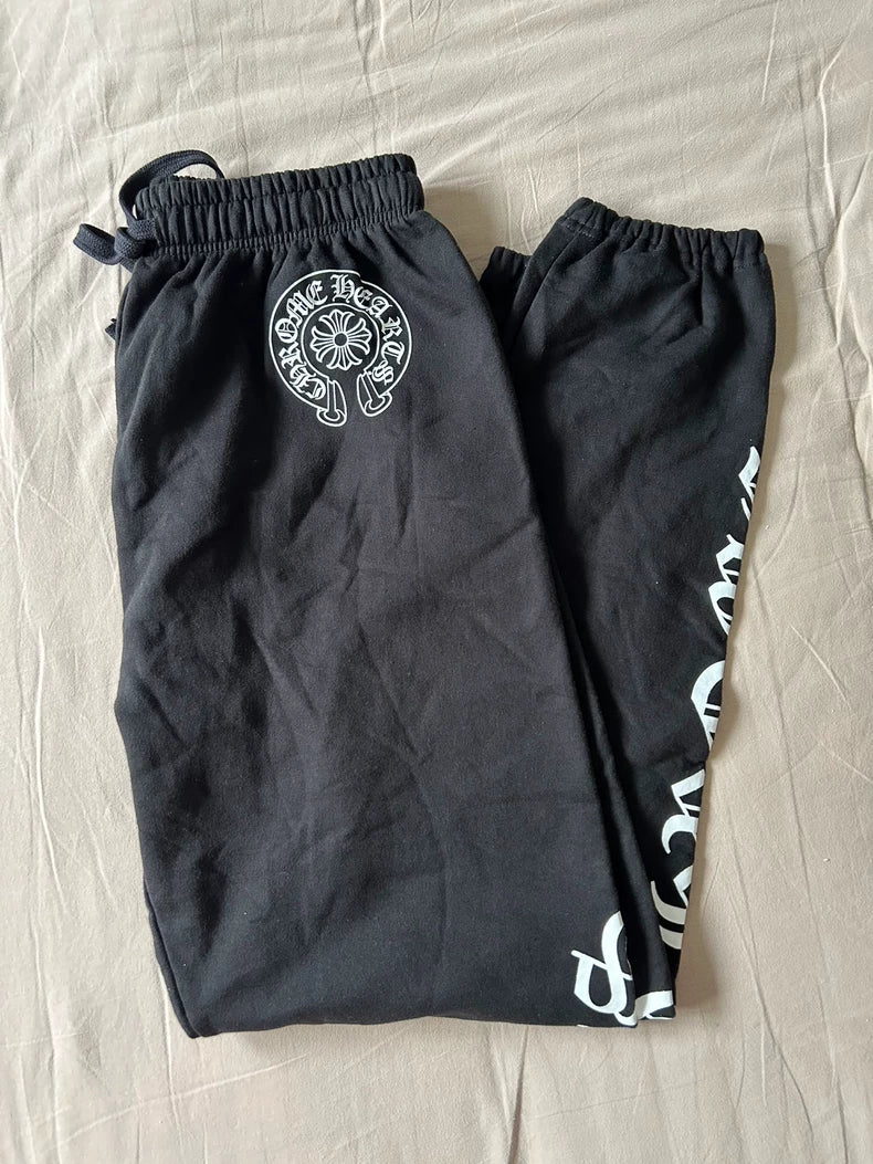 Chrome Hearts Black Letter Print Sweatpants