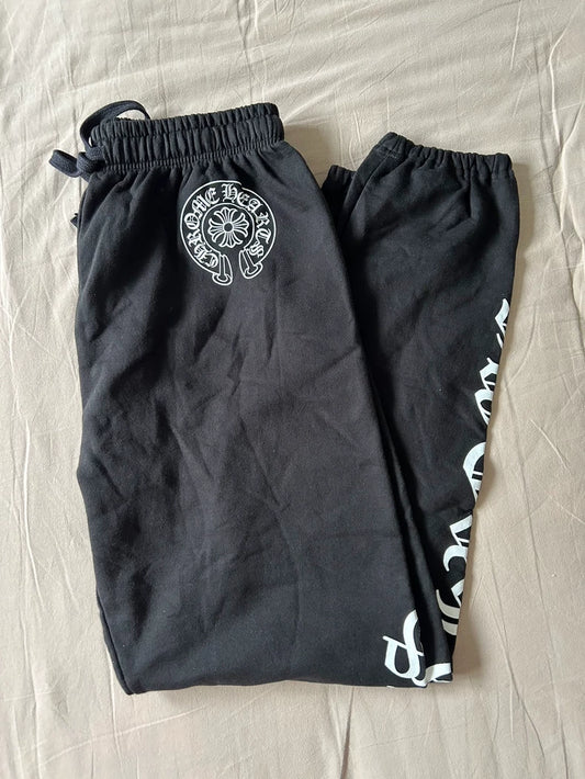 Chrome Hearts Black Letter Print Sweatpants
