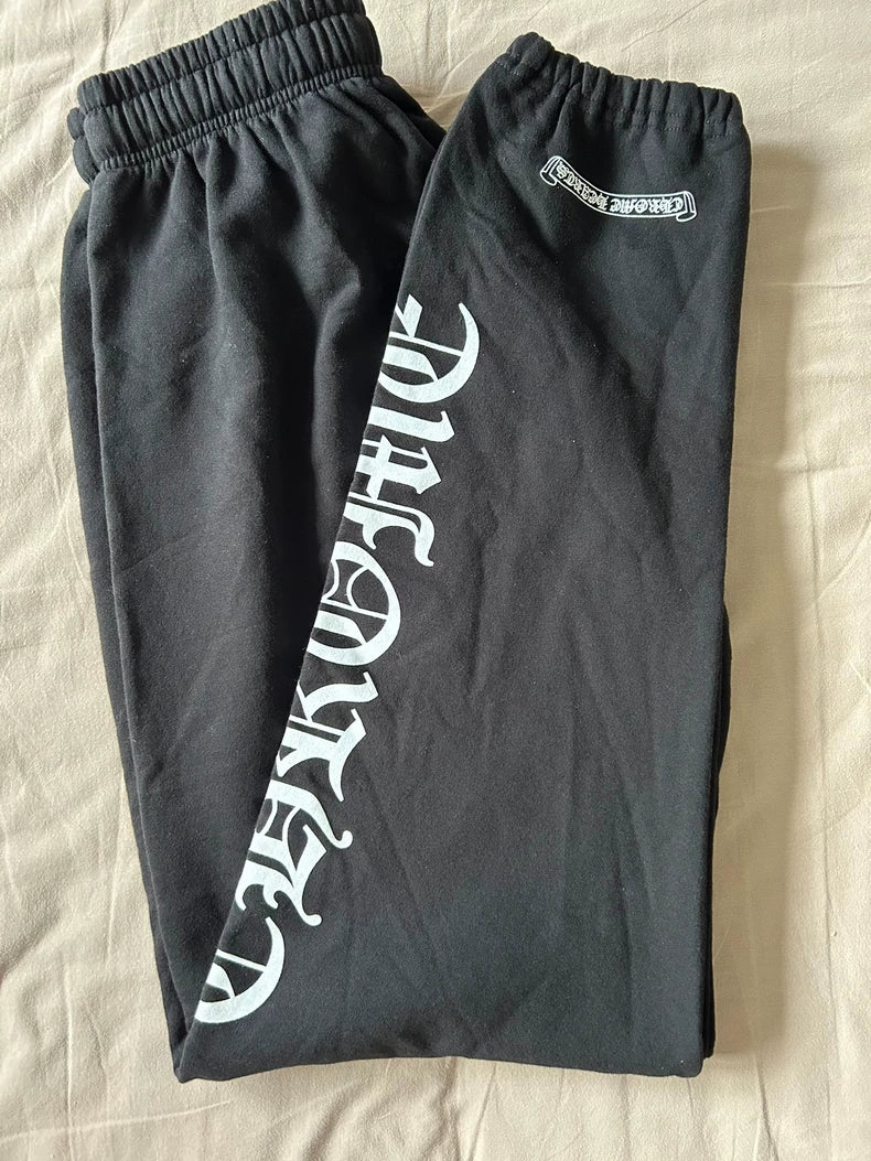 Chrome Hearts Black Letter Print Sweatpants