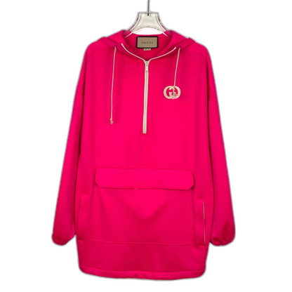 Pink Logo Hoodie with Drawstring
