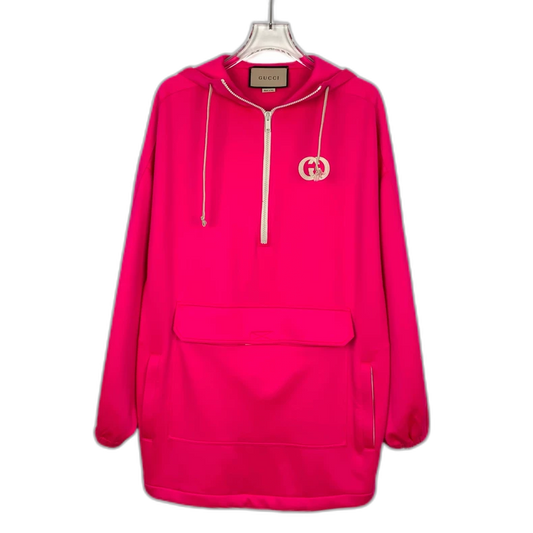 Pink Logo Hoodie with Drawstring