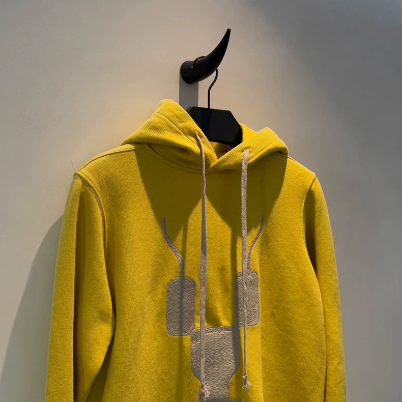 Rick Owens Lemon Yellow Embroidered Sweatshirt