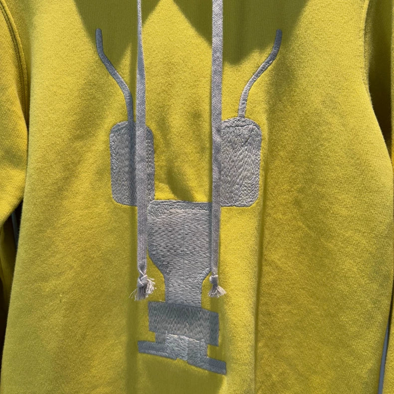 Rick Owens Lemon Yellow Embroidered Sweatshirt