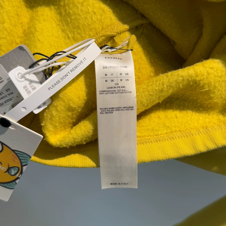 Rick Owens Lemon Yellow Embroidered Sweatshirt