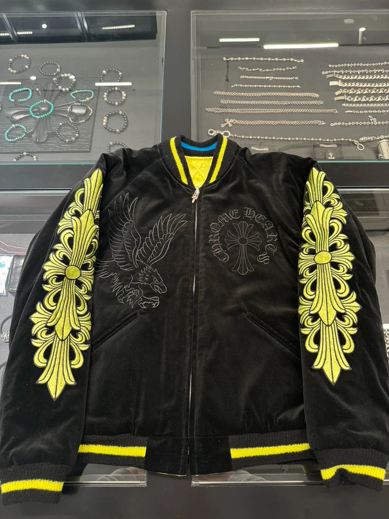 Chrome Hearts Black Green Embroidered Jacket-yf