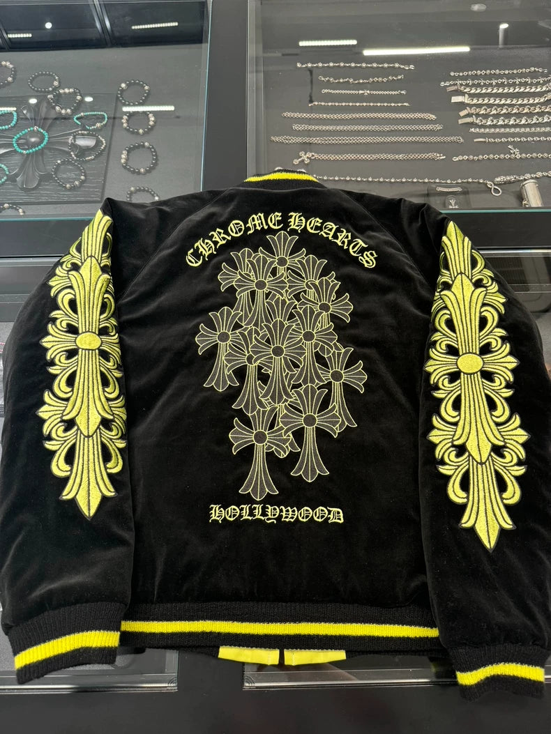 Chrome Hearts Black Green Embroidered Jacket-yf