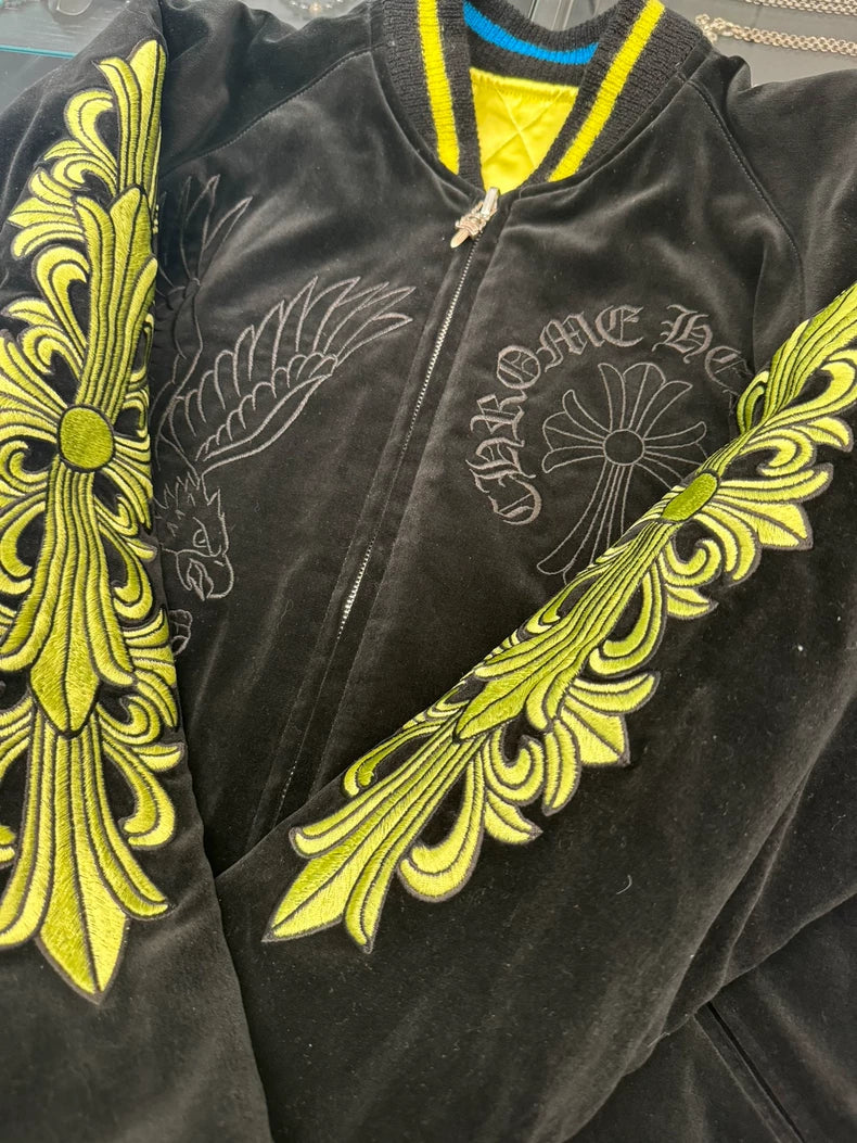 Chrome Hearts Black Green Embroidered Jacket-yf
