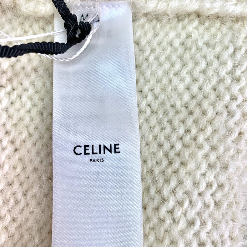 Celine Beige Embroidered Long Sleeve Sweater