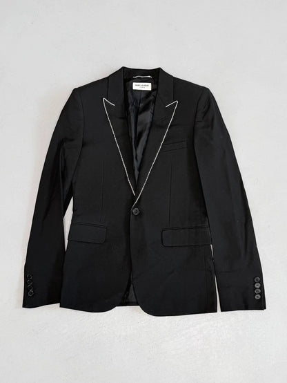 Saint Laurent Crystal Collar Smoking Blazer