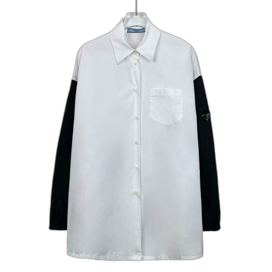 Prada Triangular Logo Long Sleeve Shirt
