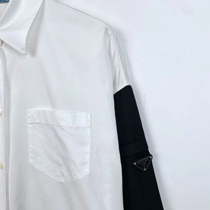 Prada Triangular Logo Long Sleeve Shirt
