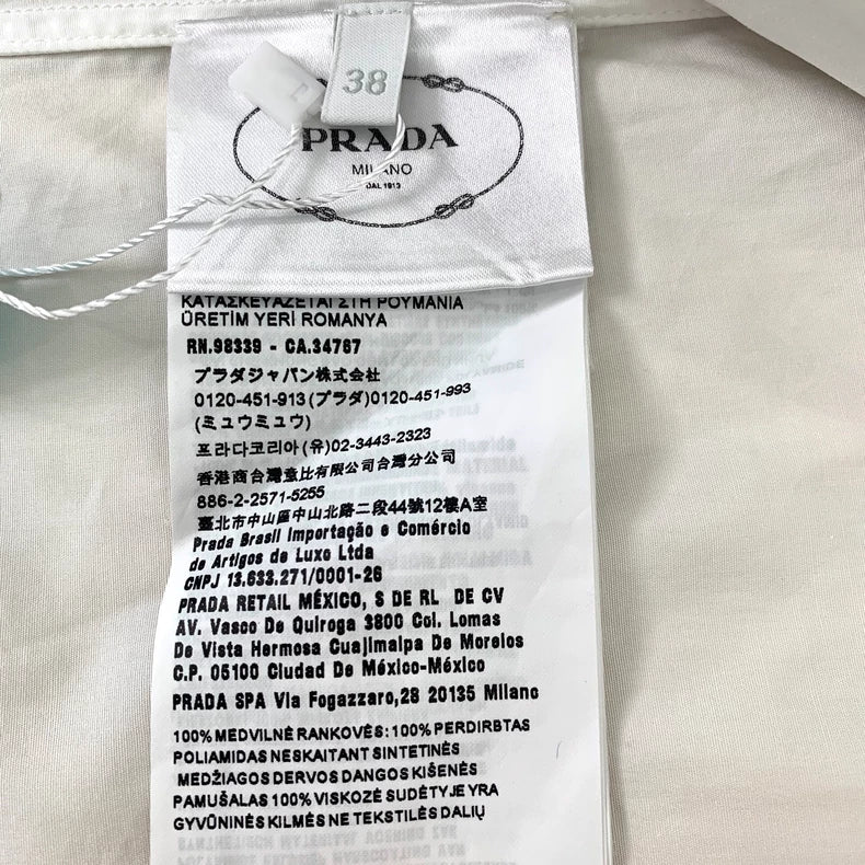 Prada Triangular Logo Long Sleeve Shirt