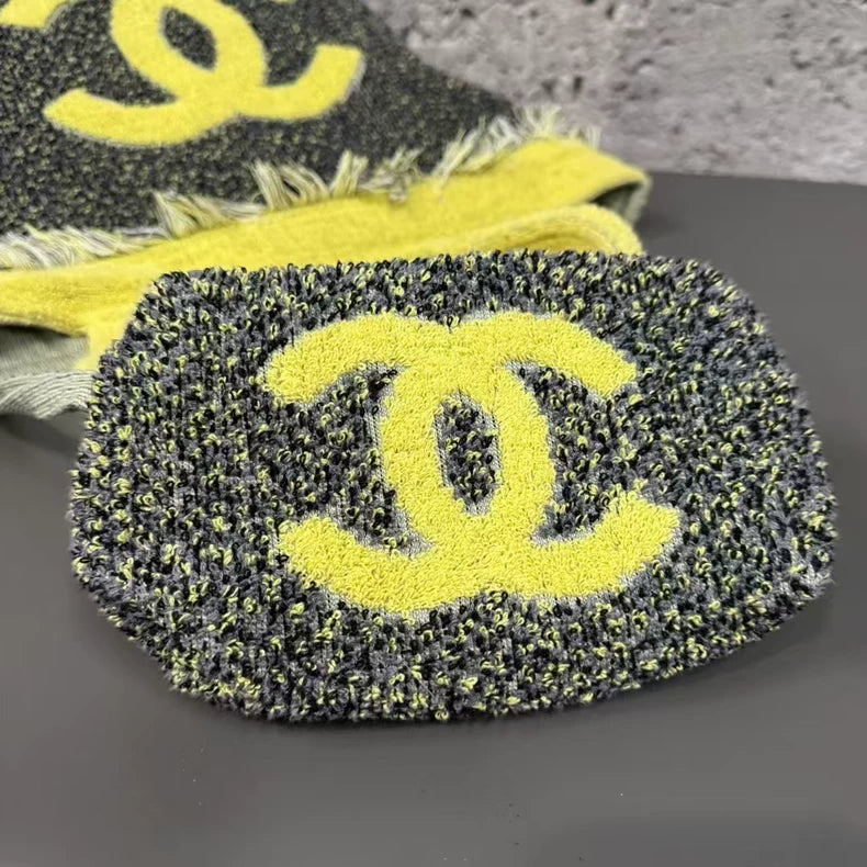 Chanel Beach Bag With Yellow Trim