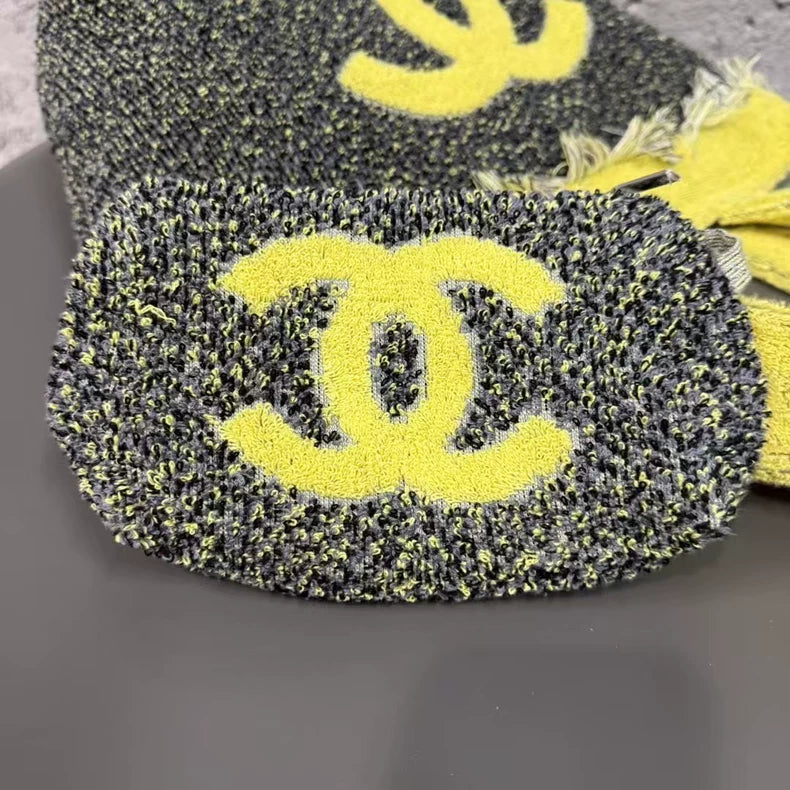 Chanel Beach Bag With Yellow Trim