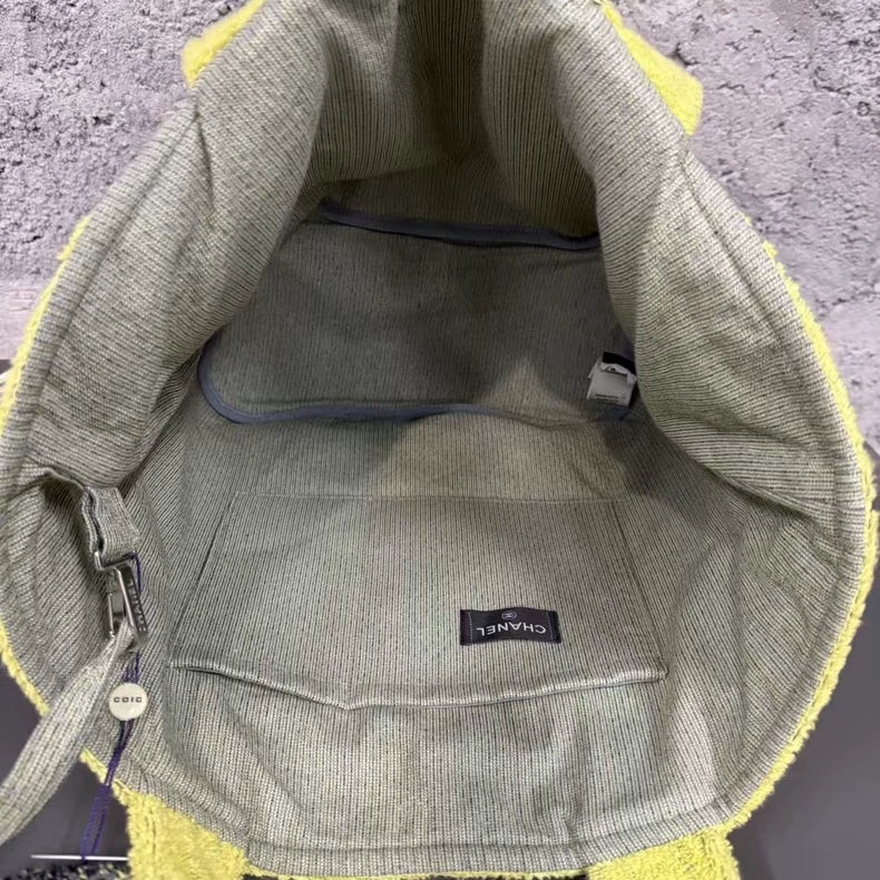 Chanel Beach Bag With Yellow Trim