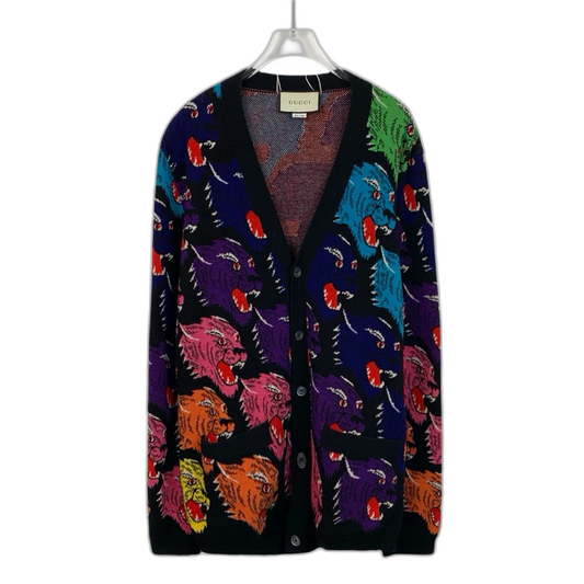 Gucci Colorful Printed Wool Cardigan L