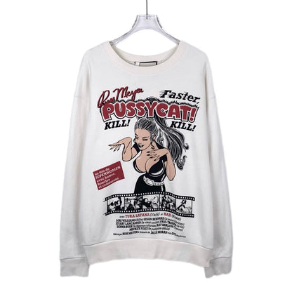 Gucci Logo Print White Cotton Sweatshirt