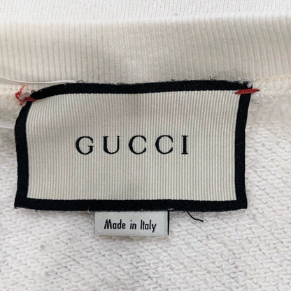 Gucci Logo Print White Cotton Sweatshirt
