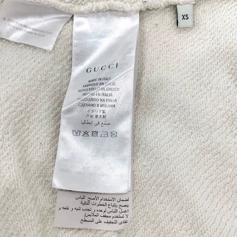 Gucci Logo Print White Cotton Sweatshirt