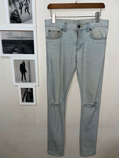 Saint Laurent Runway Sample Light Blue Jeans
