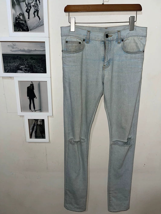Saint Laurent Runway Sample Light Blue Jeans
