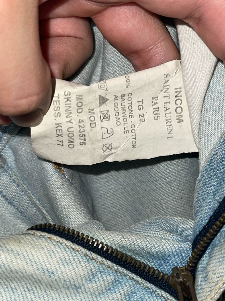 Saint Laurent Runway Sample Light Blue Jeans
