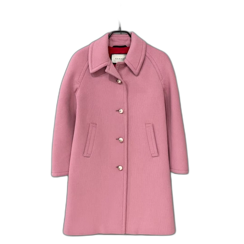 Pink Pearl Button Coat by Gucci