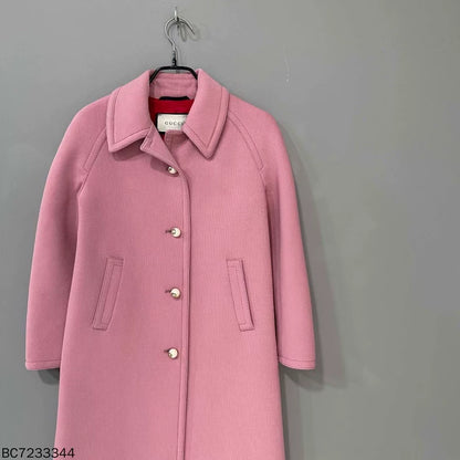 Pink Pearl Button Coat by Gucci